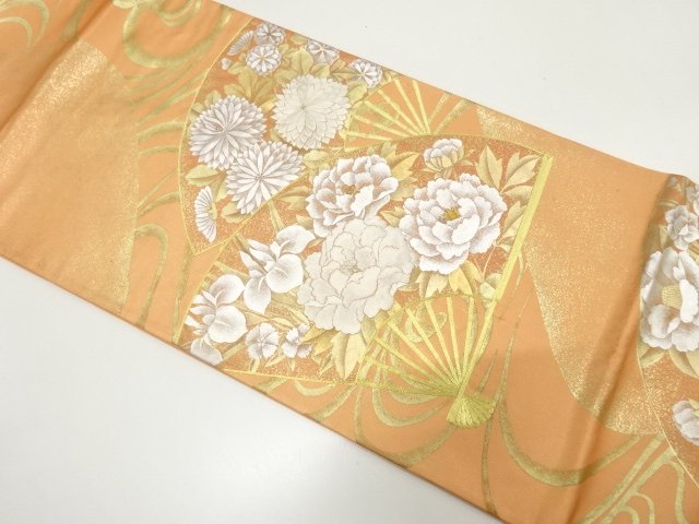 JAPANESE KIMONO / GOLD-LEAF FAN / CHRYSANTHEMUM / PEONY / IRIS PATTERN